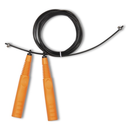 Купить Скакалка высокооборотная Кроссфит стальной шнур в оплетке 2.9 м чёрно-оранжевая в Волгограде 